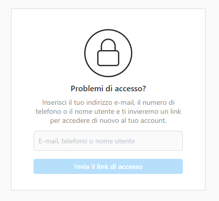 Account bloccato su instagram