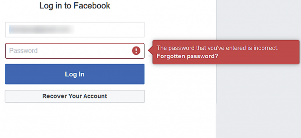 account facebook bloccato